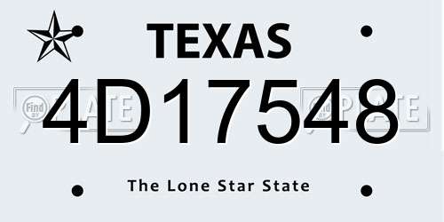 4D17548 Texas License Plate