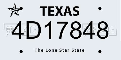4D17848 Texas License Plate