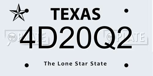 4D20Q2 Texas License Plate