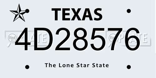 4D28576 Texas License Plate