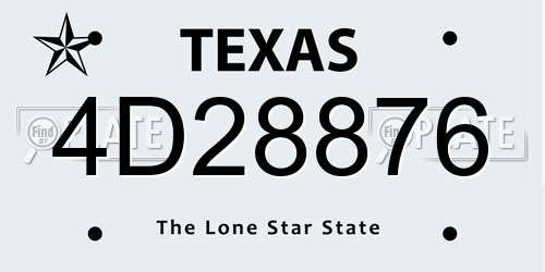 4D28876 Texas License Plate