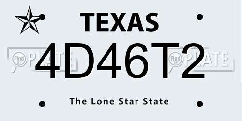 4D46T2 Texas License Plate