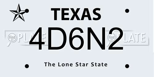 4D6N2 Texas License Plate