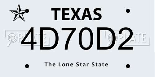 4D70D2 Texas License Plate