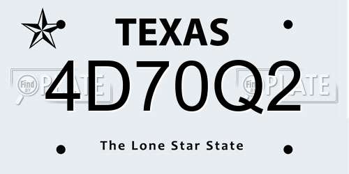 4D70Q2 Texas License Plate