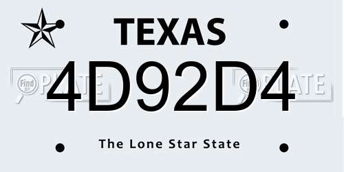 4D92D4 Texas License Plate