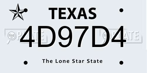 4D97D4 Texas License Plate