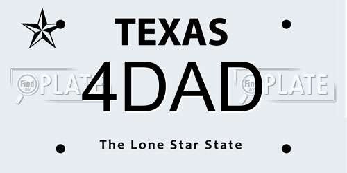 4DAD Texas License Plate