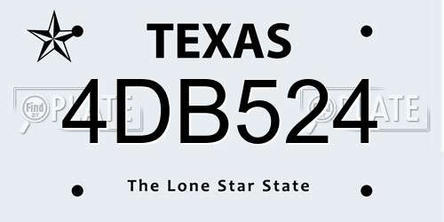 4DB524 Texas License Plate