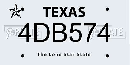 4DB574 Texas License Plate