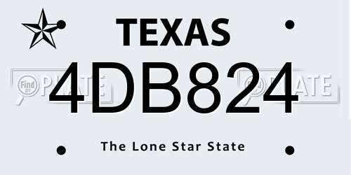 4DB824 Texas License Plate