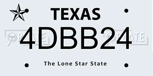 4DBB24 Texas License Plate