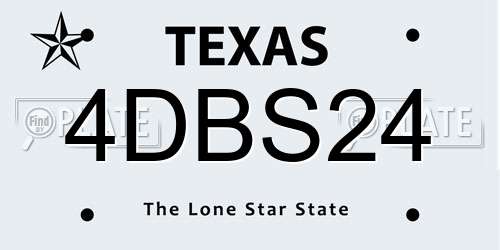 4DBS24 Texas License Plate