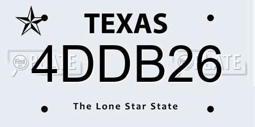 4DDB26 Texas License Plate
