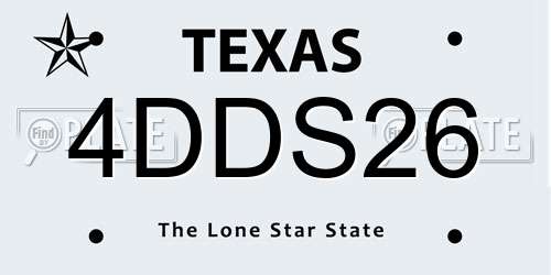 4DDS26 Texas License Plate