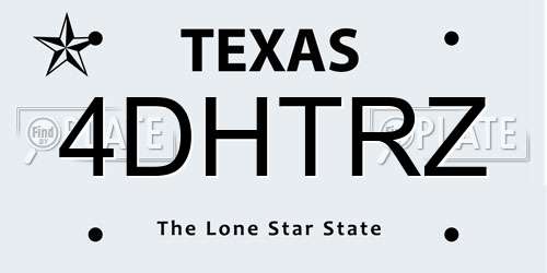 4DHTRZ Texas License Plate