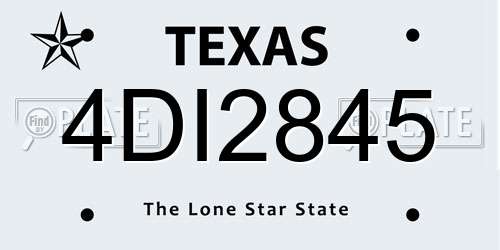 4DI2845 Texas License Plate