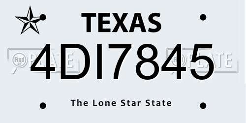 4DI7845 Texas License Plate