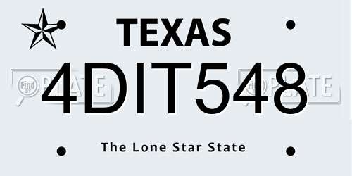 4DIT548 Texas License Plate