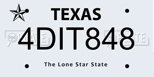 4DIT848 Texas License Plate