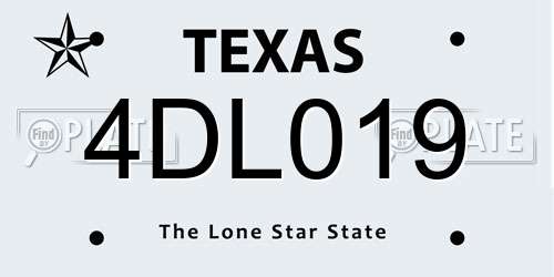 4DL019 Texas License Plate