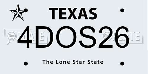 4DOS26 Texas License Plate