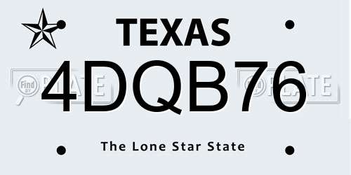 4DQB76 Texas License Plate