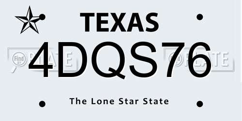 4DQS76 Texas License Plate