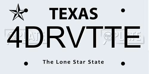 4DRVTTE Texas License Plate