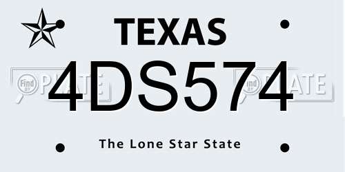 4DS574 Texas License Plate