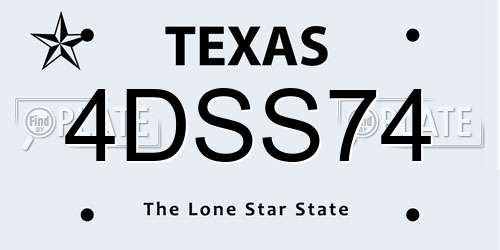 4DSS74 Texas License Plate