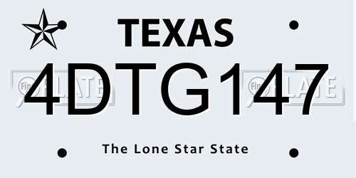 4DTG147 Texas License Plate