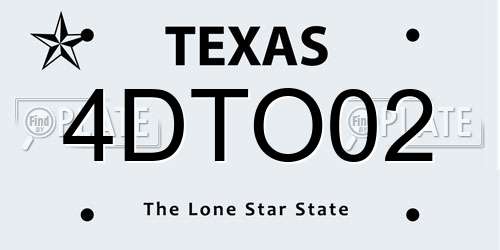 4DTO02 Texas License Plate
