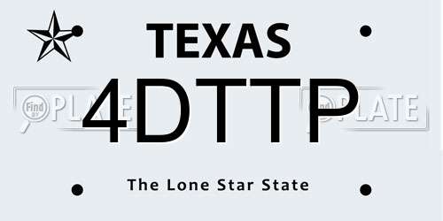 4DTTP Texas License Plate