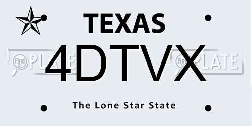 4DTVX Texas License Plate