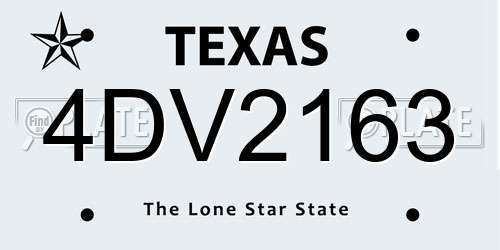 4DV2163 Texas License Plate