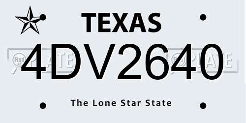 4DV2640 Texas License Plate
