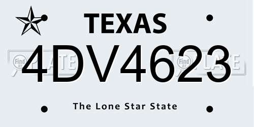 4DV4623 Texas License Plate