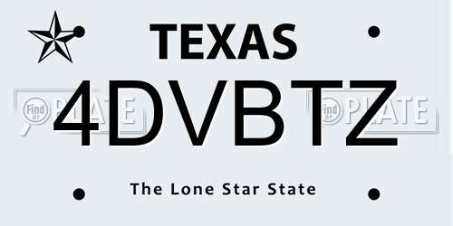 4DVBTZ Texas License Plate