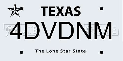 4DVDNM Texas License Plate