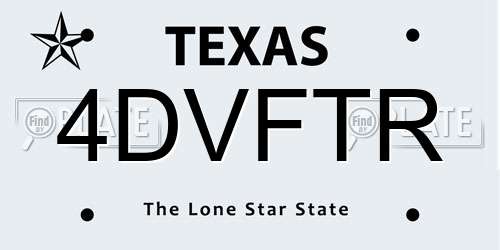 4DVFTR Texas License Plate
