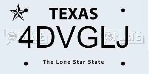4DVGLJ Texas License Plate