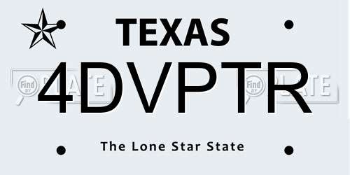 4DVPTR Texas License Plate
