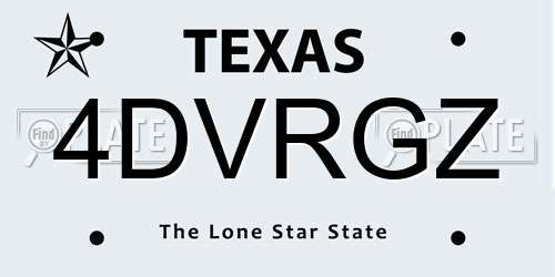 4DVRGZ Texas License Plate