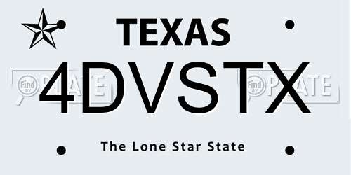 4DVSTX Texas License Plate