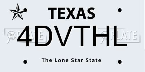 4DVTHL Texas License Plate