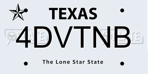 4DVTNB Texas License Plate