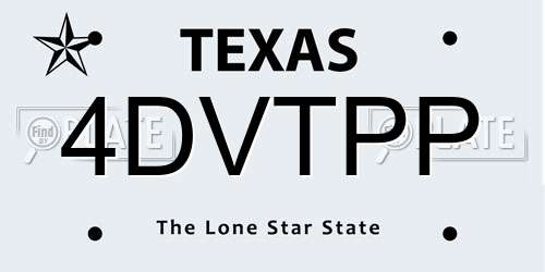 4DVTPP Texas License Plate