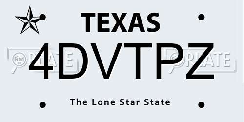 4DVTPZ Texas License Plate