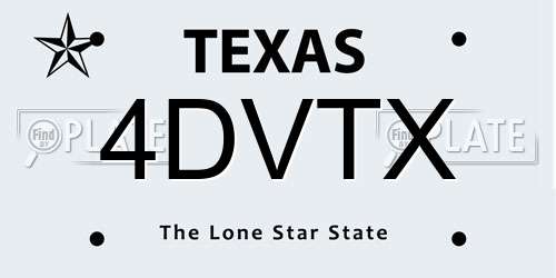 4DVTX Texas License Plate